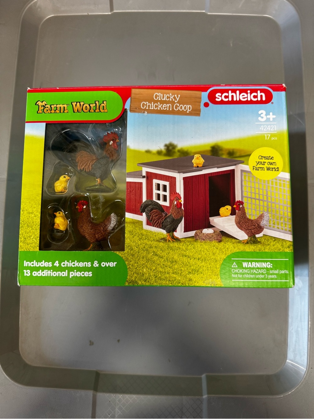 Farm World Clucky Chicken Coop Playset - Red & Brown by Schleich NWT